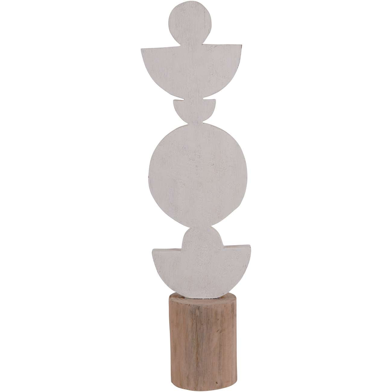 Totem White Mango Wood Sculpture Small